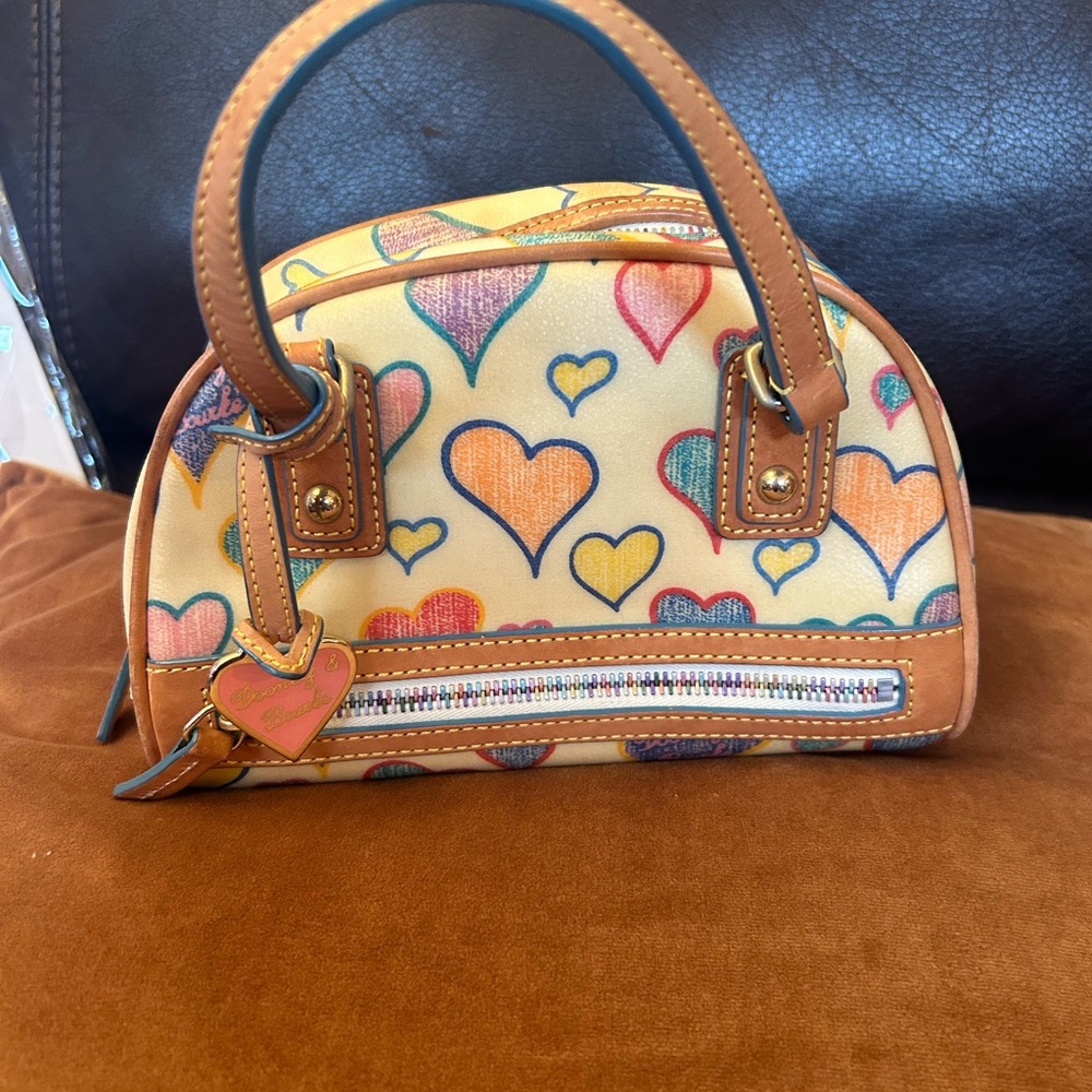 Dooney & Bourke Heart Collection Coated Canvas and Leather Mini Handbag